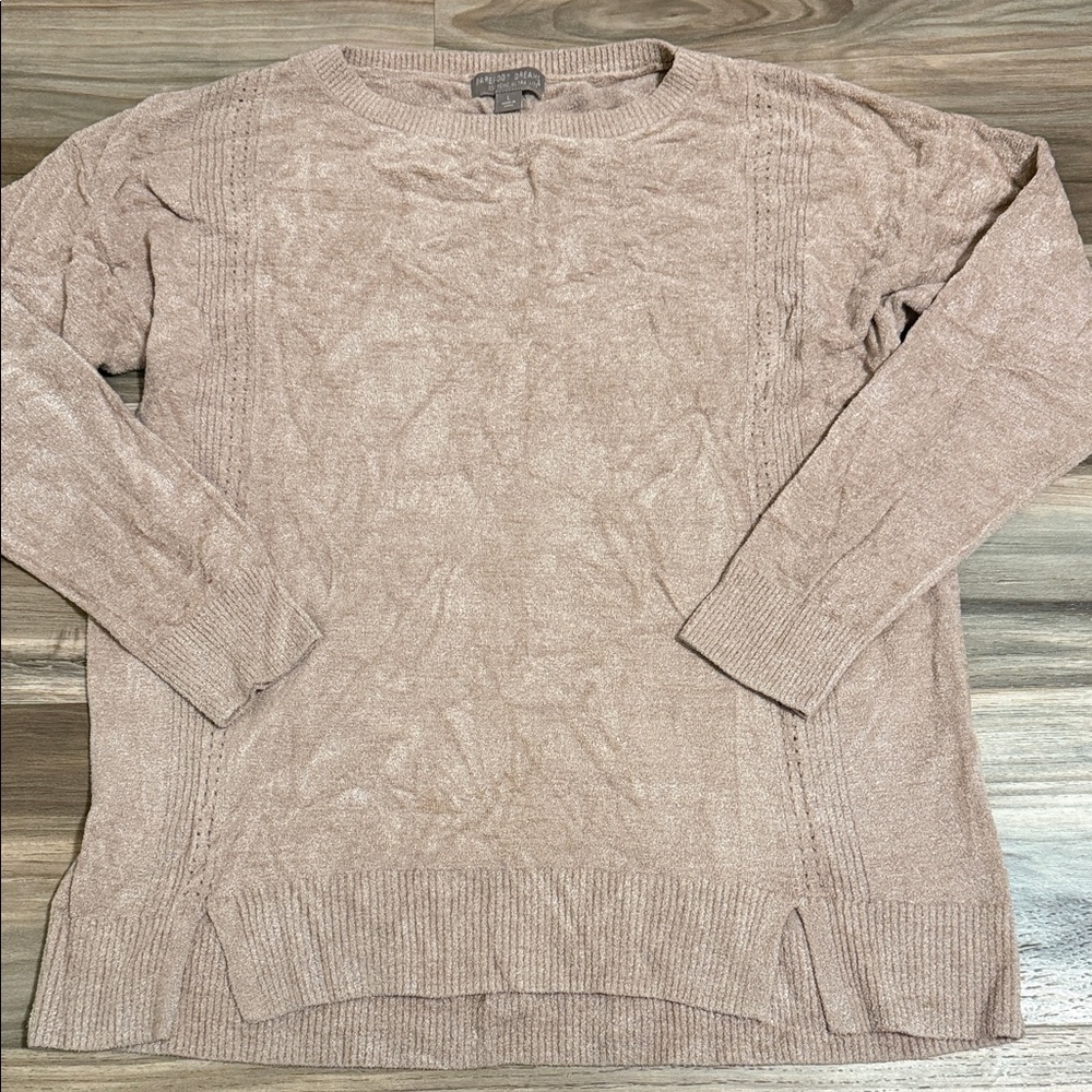 Barefoot Dreams CozyChic Ultra‎ Lite Dockside Pointelle Pullover Sweater Sz. L